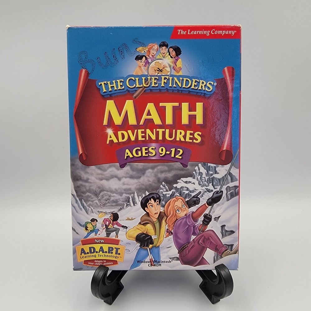 Clue Finders Math Adventures Mystery of the Stolen Treasure Big Box 2cd Vtg Pc